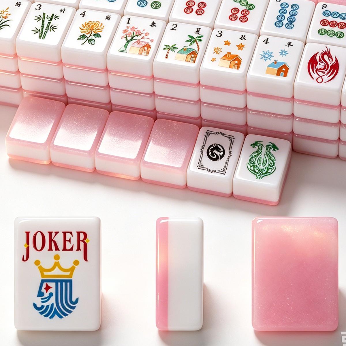 Starlight pink-Back American Mahjong Tile Set with Jokers